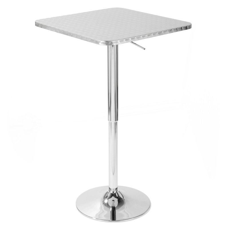 Bistro Contemporary Adjustable Square Bar Table