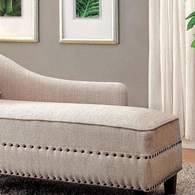 Coussin de salon moderne avec garniture cloutée en tissu de 1 méridienne moderne