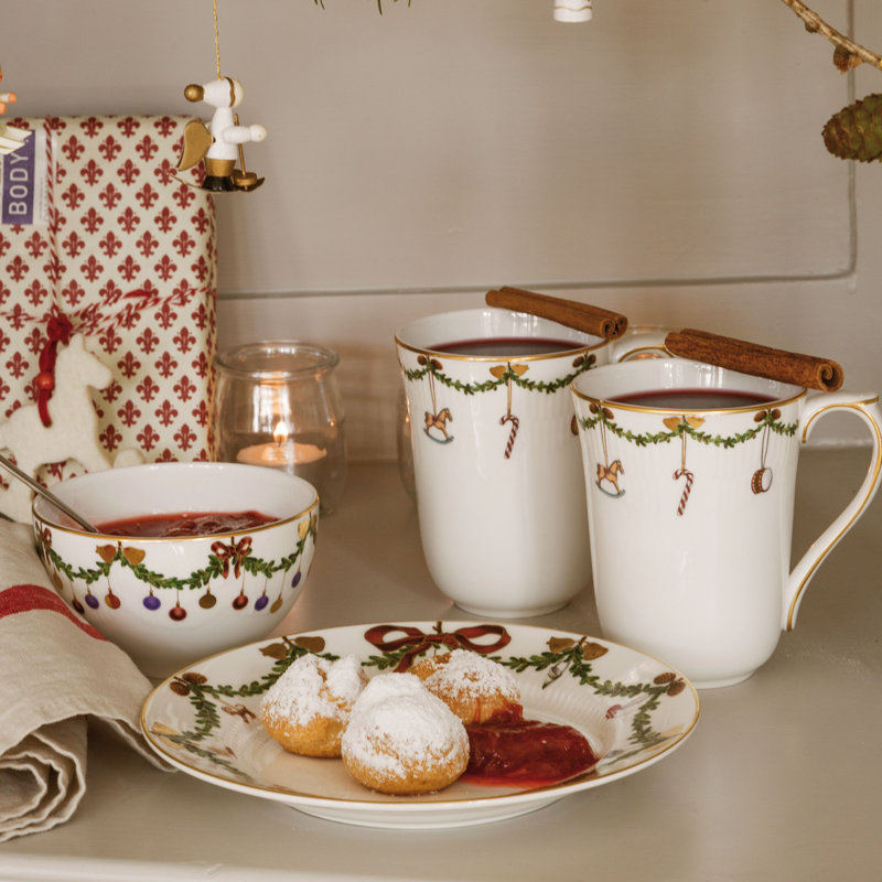 Royal Copenhagen Star Fluted Christmas Chocolate Bowl