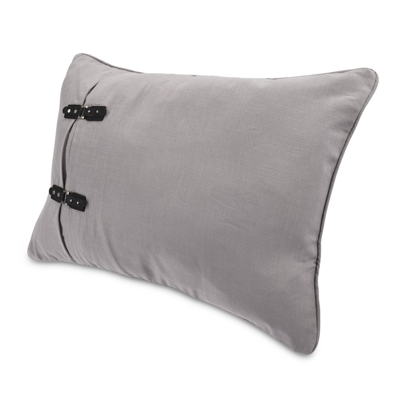 Fusion Duvet Set - Gray, Queen Duvet Cover + 4 Shams + 2 Throws Pillows