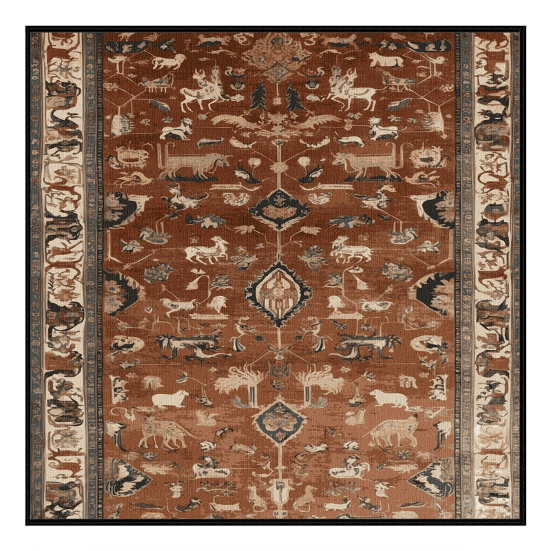 Tapis brun lavable à la machine, Carré 4 pi