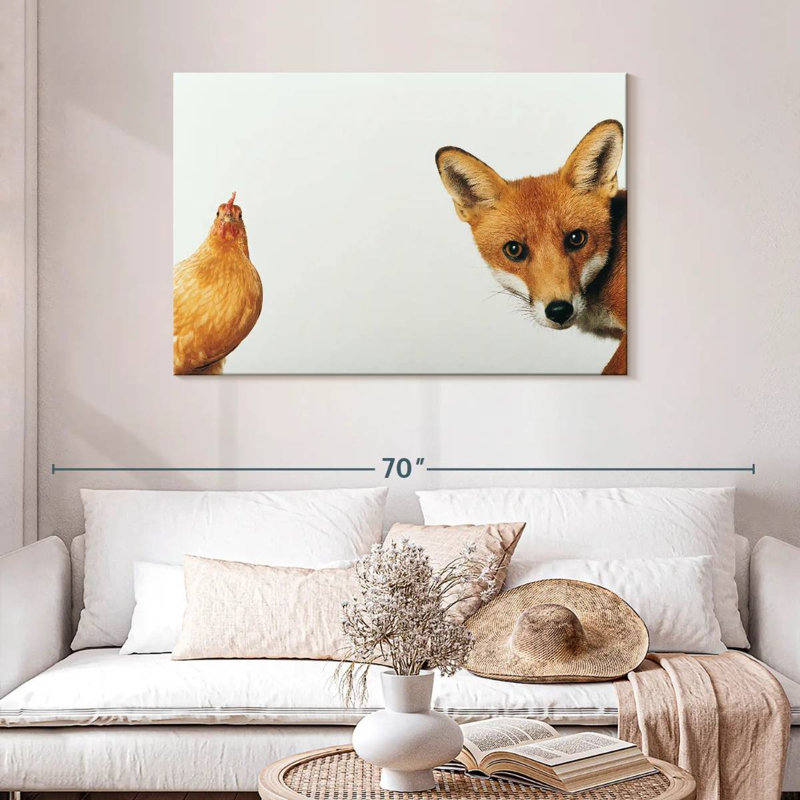 Brampt Chicken And Fox, 30" H x 45" W