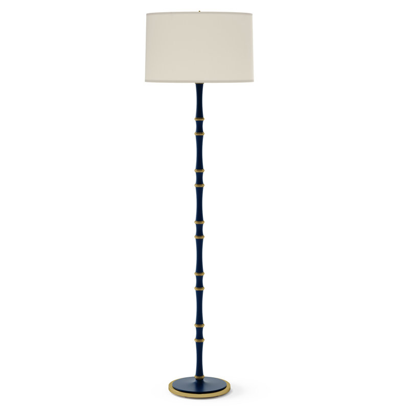 Lampe sur pied traditionnelle 64,50 po Kane, Bleu minuit mat, Céladon