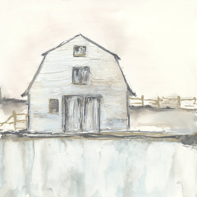 «White Barn III» par Chris Paschke - peinture sur toile tendue