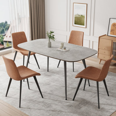 Ensemble de table de salle à manger 47,2 ", ensemble de table de cuisine rectangulaire moderne pour la cuisine, la salle à manger (1 table et 4 chaises)