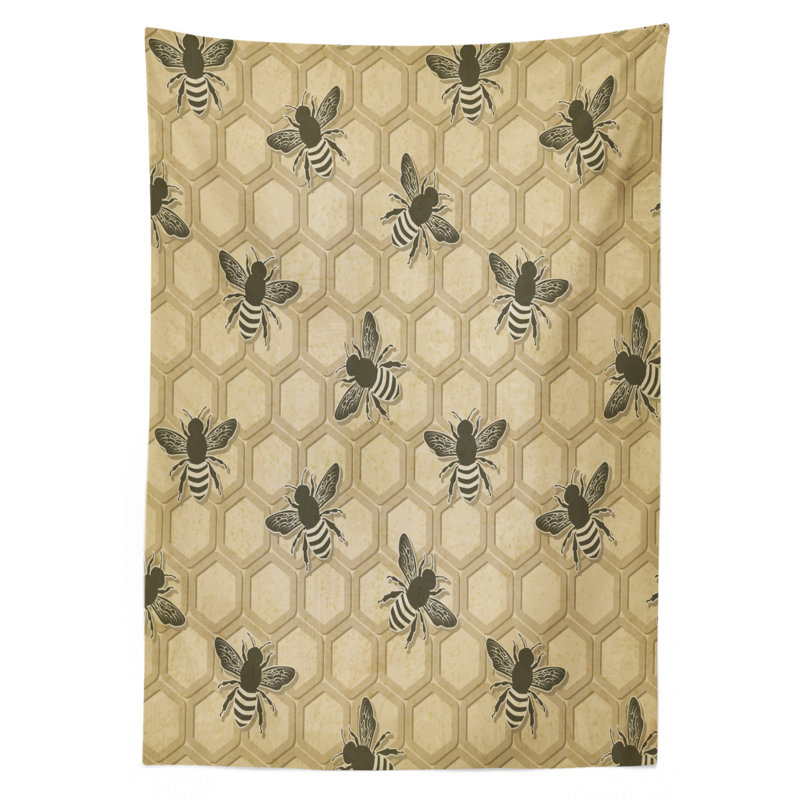 Bee Dining Room Kitchen Tablecloth, 84" L x 60" W