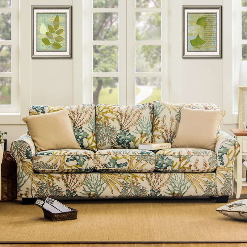 Creative Pastoral Sofa Upholstered 82.6'' Sofa
