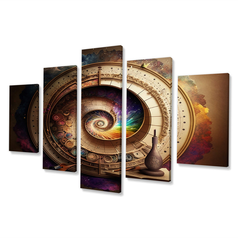 «Calcating the Universe Cosmic Cartographie III», impression d'art sur toile - 5 panneaux