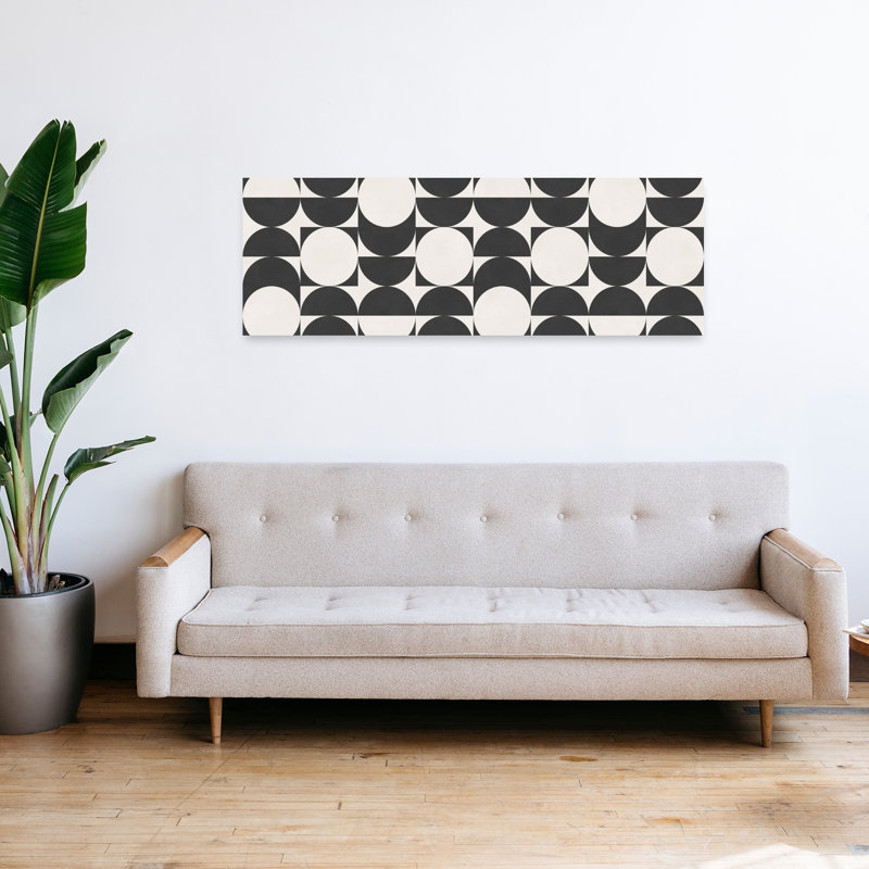 «Geometric Circle Flow», art abstrait contemporain audacieux, H 48 po x l 16 po