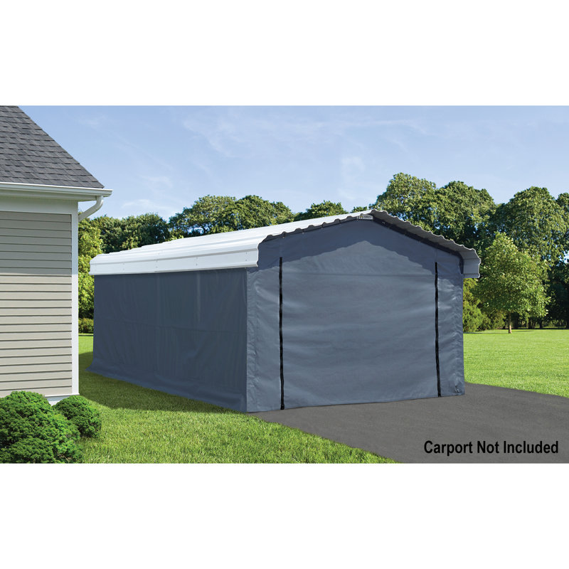 Arrow Carports Enclosure Kit for Galvanized Steel Carport, Fabric Carport Wall Panels, 12' x 20' x 7'