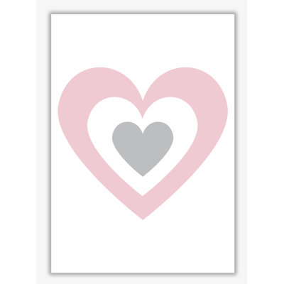 Pink And Grey Heart - Painting