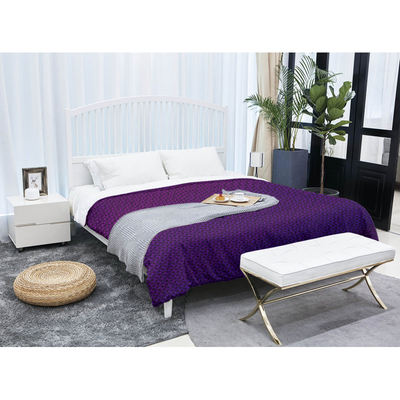 Katelyn Elizabeth Geometric Shapes Comforter, Queen Comforter, Purple Ombre