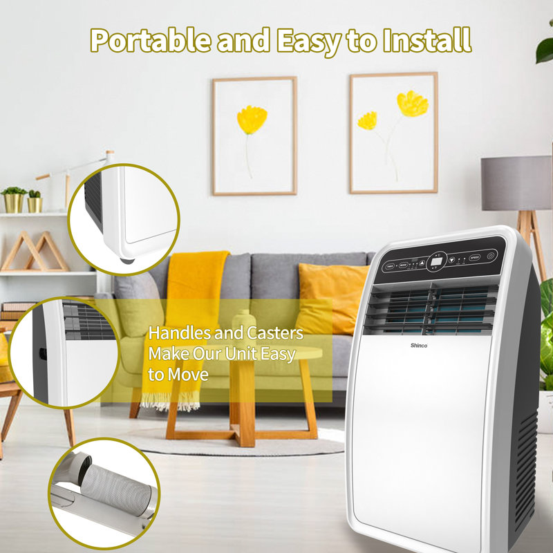 Shinco 8,000 BTU(ASHRAE) Portable Air Conditioner with Remote