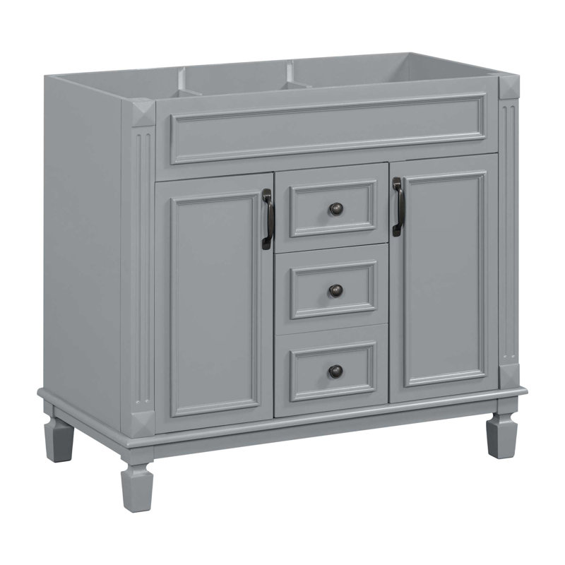 Meuble-lavabo de salle de bain sans lavabo supérieur, Gris