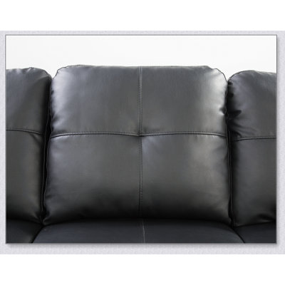 Irine Faux Leather Sectional Sofa With Ottoman