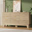 Commode 9 tiroirs pour chambre à coucher, commode cannelée de 59 po de largeur avec poignée en métal-129982382