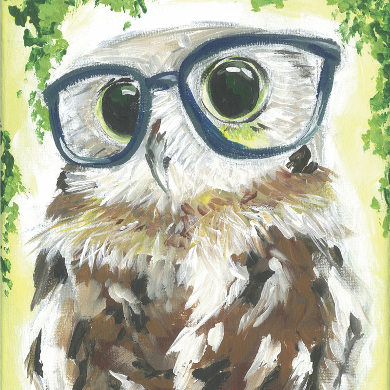 «Dapper Animal VI» par Jennifer Rutledge - peinture sur toile tendue, H 36 po x l 36 po