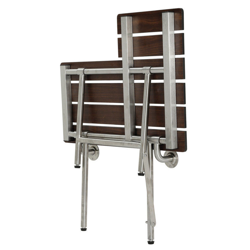 Kingston Brass ADAscape 28-Inch X 21-Inch Wall Mount Fold Down Shower Seat with Leg Supports