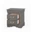 Table de chevet 2 tiroirs gris foncé