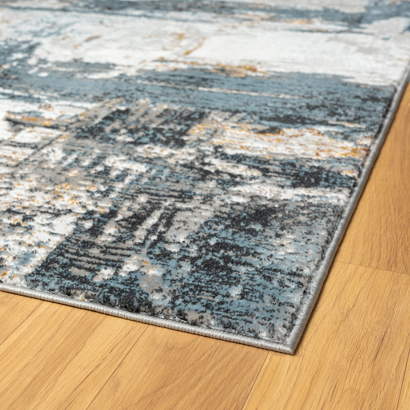 Tapis performance / gris / bleu / brun, Rectangle 7 pi 10 po x 10 pi 7 po