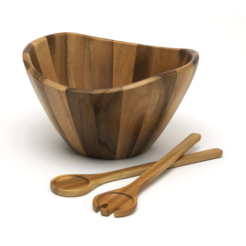 Ensemble de salade en acacia Wave