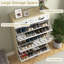 Entryway Hallway Narrow Shoe Cabinet 3 Flip Drawers 2 Top Drawers-147286713
