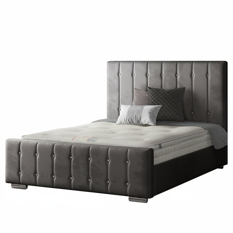 Chico Upholstered Bed, Single (3'), Grey