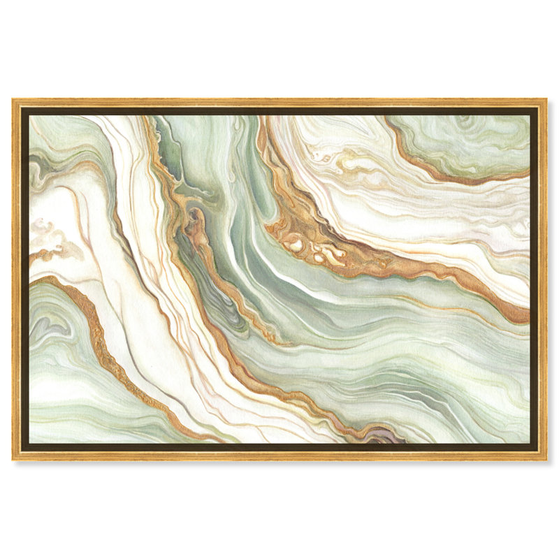 Vert et or, Encadrement doré, H 11 po x l 16 po