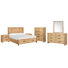 Hagi California King Panel Storage Bed 2 Nightstands Double Drawer Dresser With Landscape Mirror And Drawer Chest