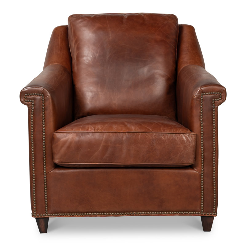 Vandike Club Chair, Newark Brown Leather