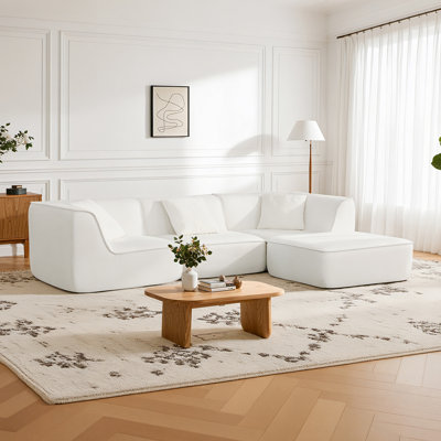 Canapé modulaire à compression sans nuage 2 pièces sans assemblage Athera Boneless 107,8 "