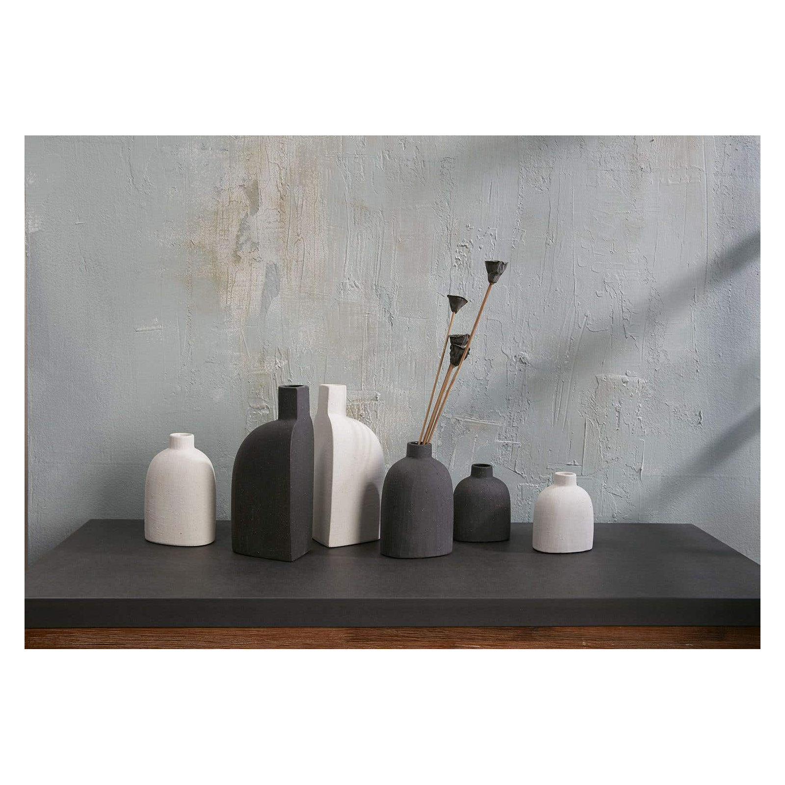 8.75'' Handmade Ceramic Table Vase, Black