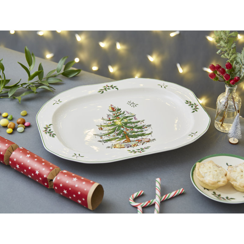 Spode Christmas Tree Sculpted Platter 19"