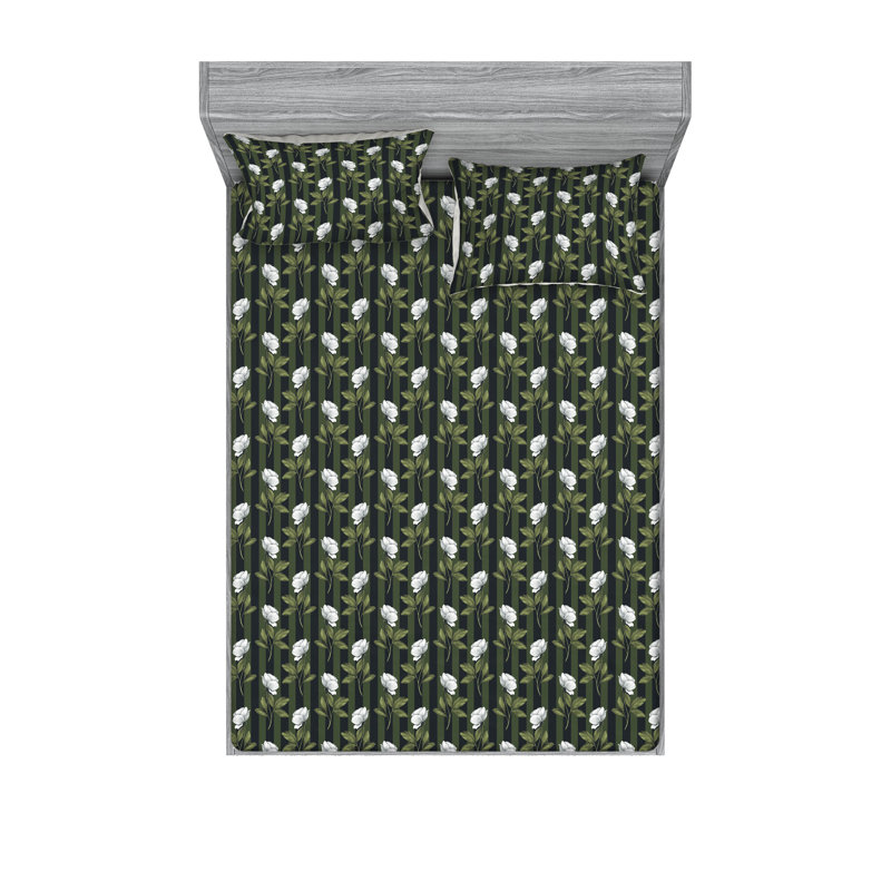 Drap-housse et taie décorative Ambesonne, Ensemble de draps pour grand lit avec 2 taies d'or