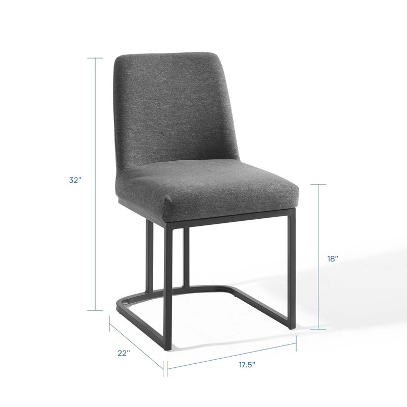 Chaise d'appoint de salle à manger en velours Amplifier Base Performance, Polyester gris anthracite, Noir