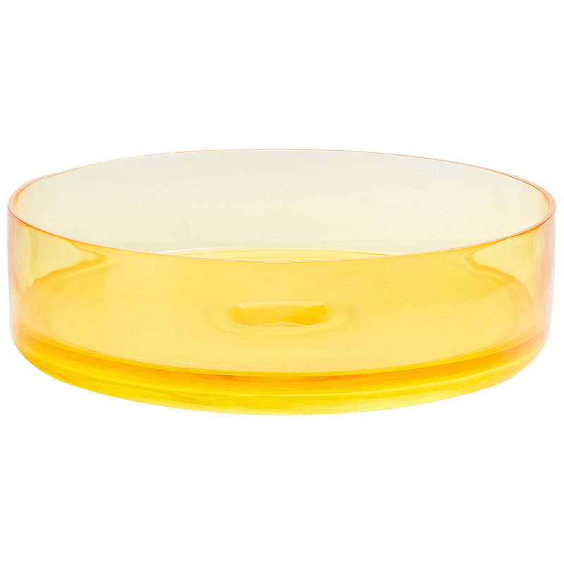 Ivy Bronx Caue 36mm L x 36mm W Solid Surface Circular Sink, Yellow