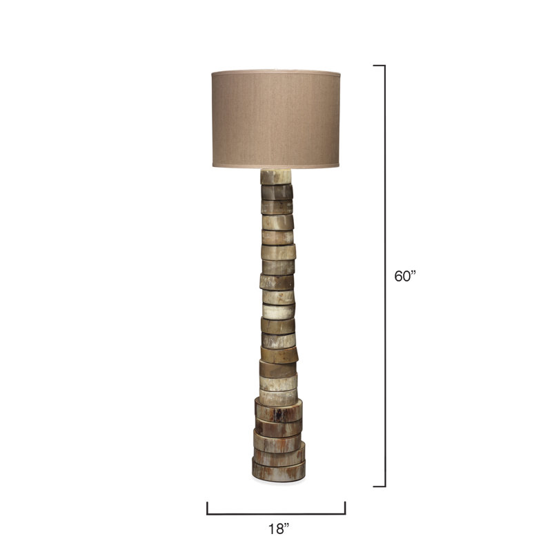 Stacked Floor Lamp, Faux Horn, Elephant Hemp