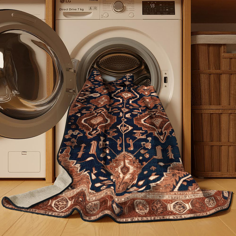 Tapis brun lavable à la machine, Carré 3 pi