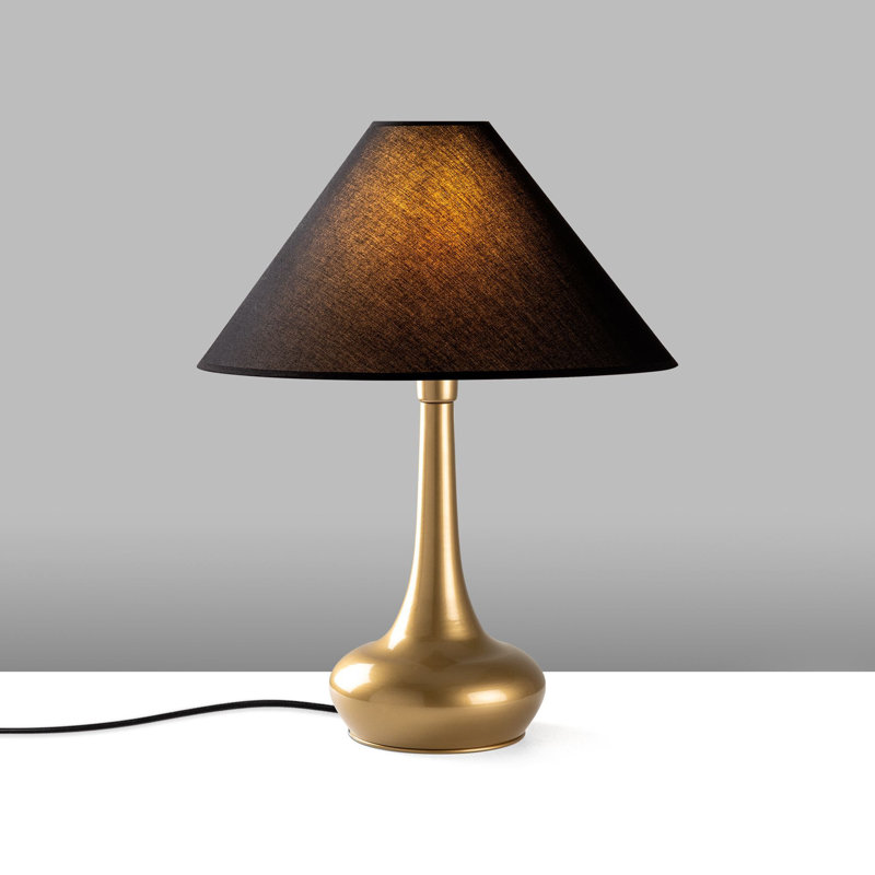 Lampe de table glamour en métal, finition dorée, 19,7 po x 19,7 po x 24,8 po | Capuchon en tissu de 4,7 po x H 9,8 po | Douille E27, 40 W maximum (ampoule non incluse) | Éclairage élégant pour décoration intérieure moderne, indice de protection IP20