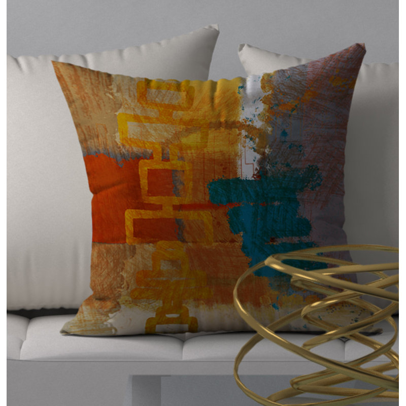 Abstract Reversible Throw Pillow, 18" x 18"