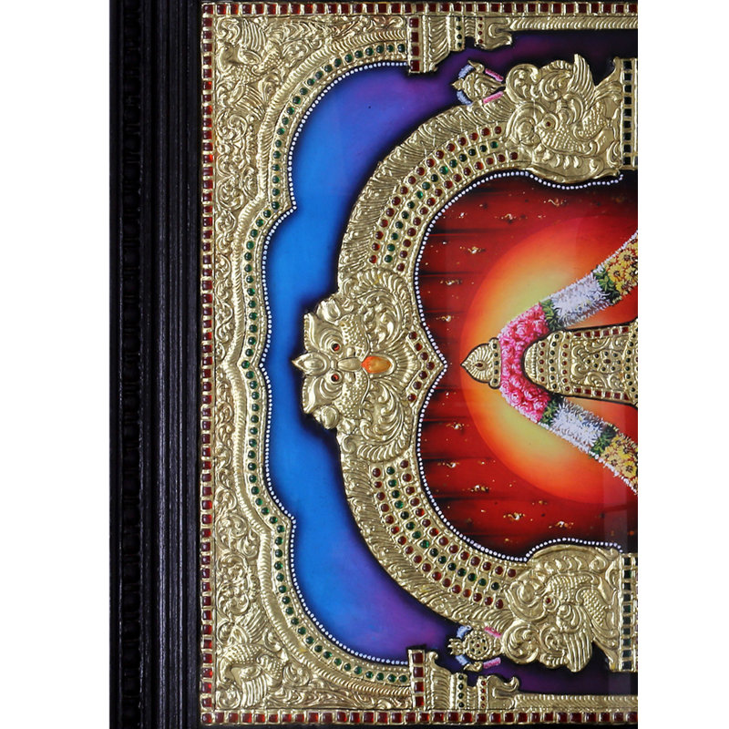Tirupati Balaji (Venkateshvara) | Couleurs traditionnelles avec or 24 carats | Avec cadre