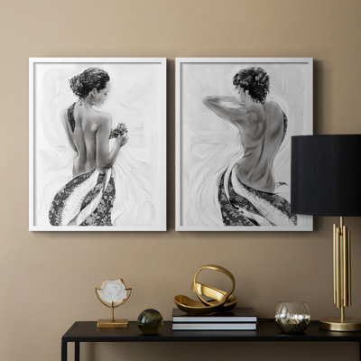 Solitude S croquis I - impression encadrée de qualité supérieure - prête à être accrochée - aucun clou requis - aucun clou requis