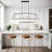6 - Light Dimmable Kitchen Island Square / Rectangle Chandelier