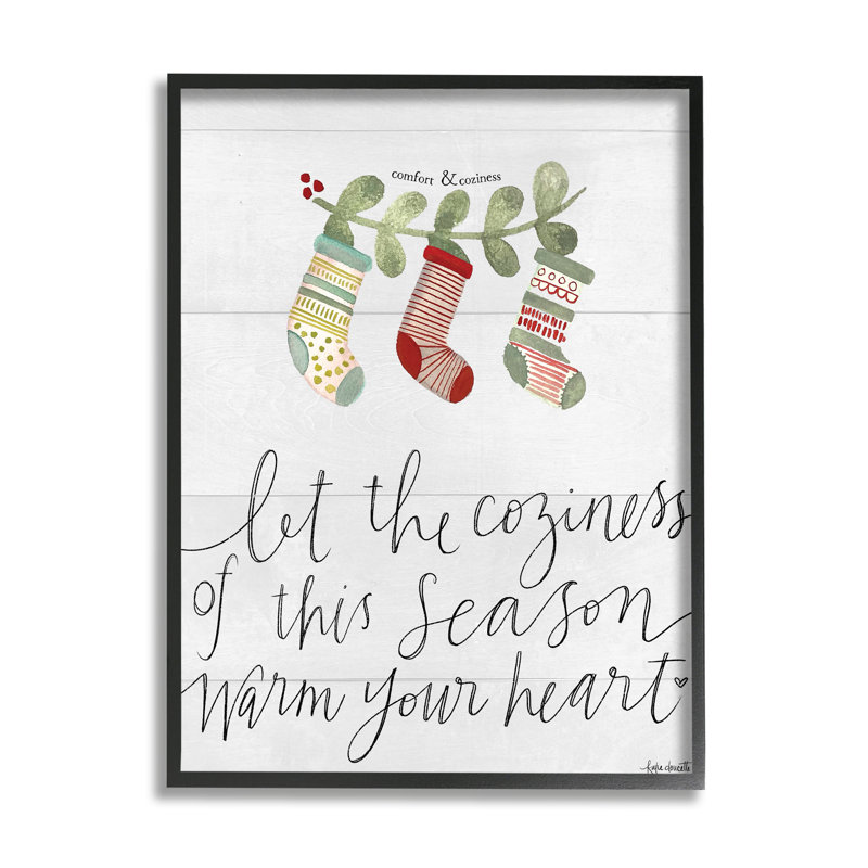 «Coziness of this Season» par Katie Doucette - Art textuel, H 20 po x l 16 po, Giclée encadrée noir minuit