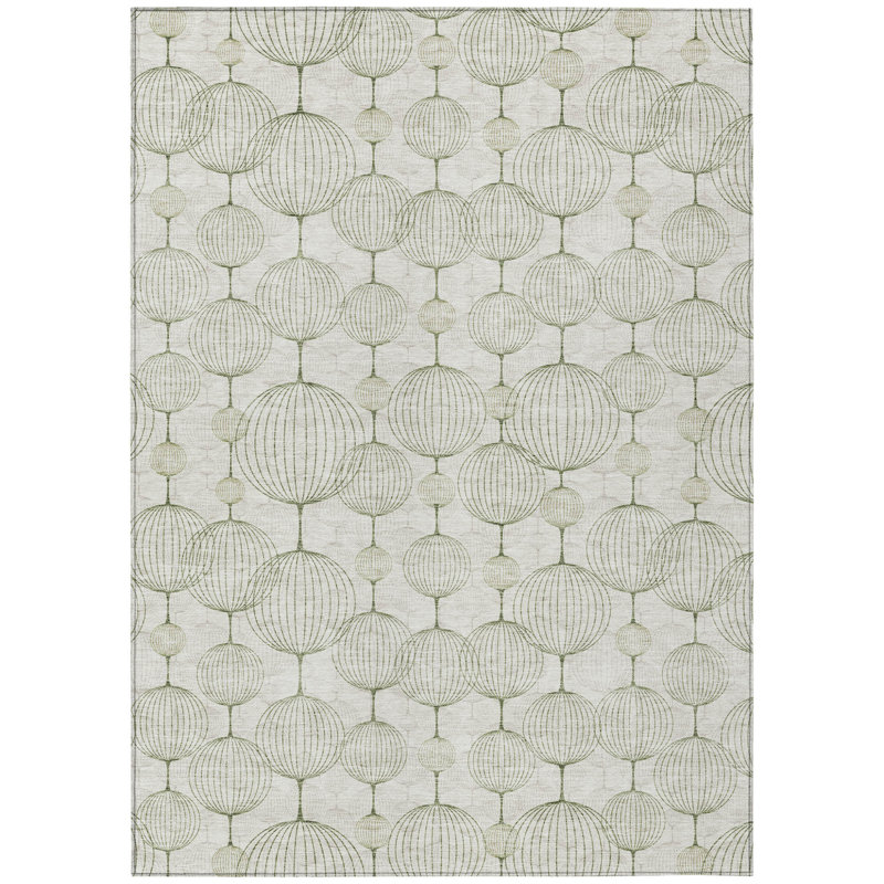 Tapis intérieur lavable à motif géométrique 9 pi x 12 pi beige