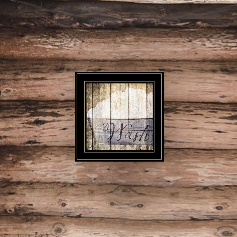 «Wash» par Misty Michelle - impression d'art textuel sur cadre photo, Noir
