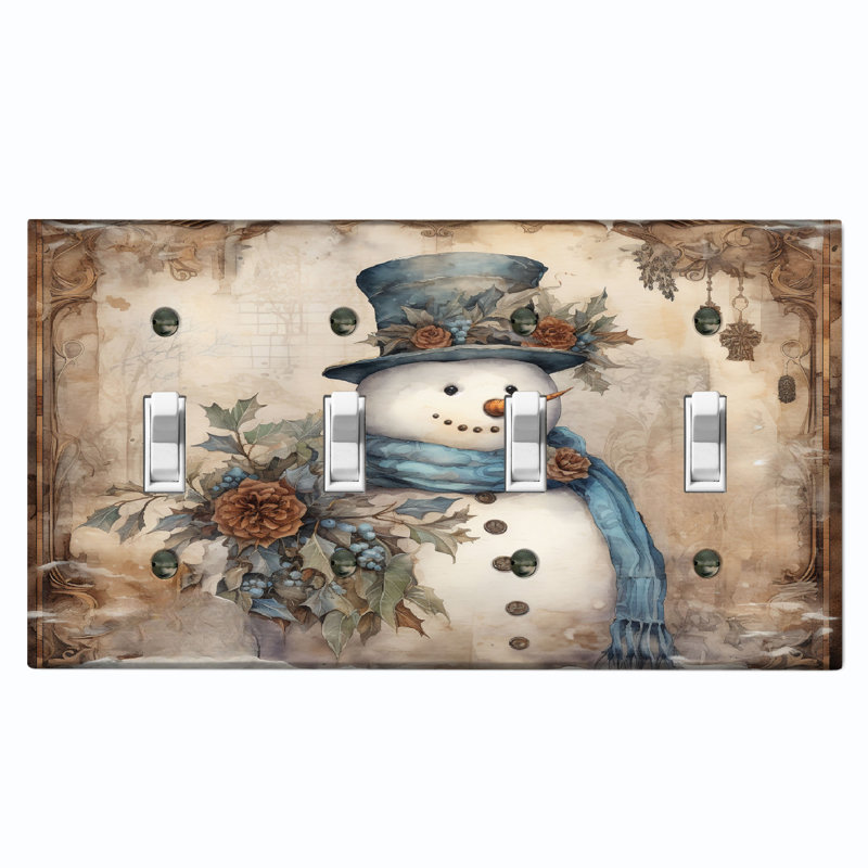 Plaque murale standard avec interrupteur à bascule 4 lumières