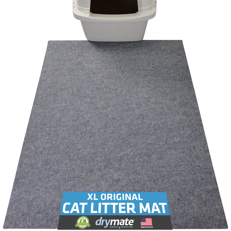 XL Original Cat Litter Mat, Contains Mess from Box, Protects Floors, Urine-Proof, Machine Washable, Soft on Kitty Paws, Absorbent, Waterproof (29”x36”) (Light Grey) (USA Made)