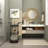 Bamboo Wood Handmade Woven Geometric Room Wall Mirror with Arch Design