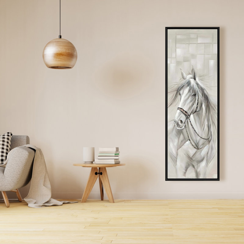 «Worthy White Horse» sur toile, H 48 po x l 16 po